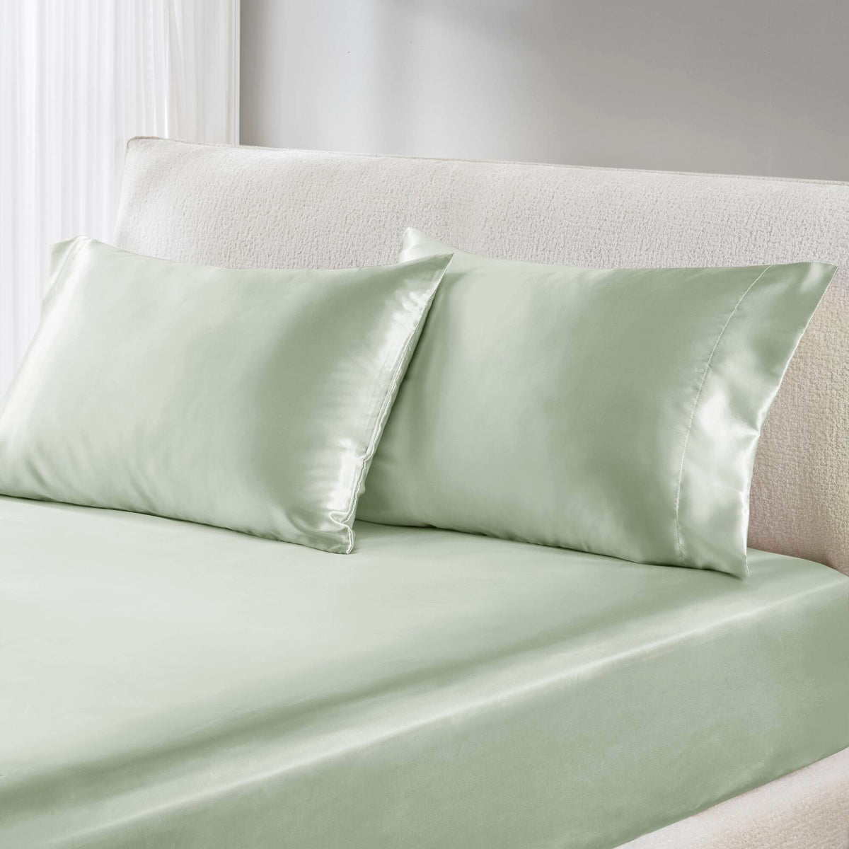 Satin Luxury 2 PC Pillowcases - Sage