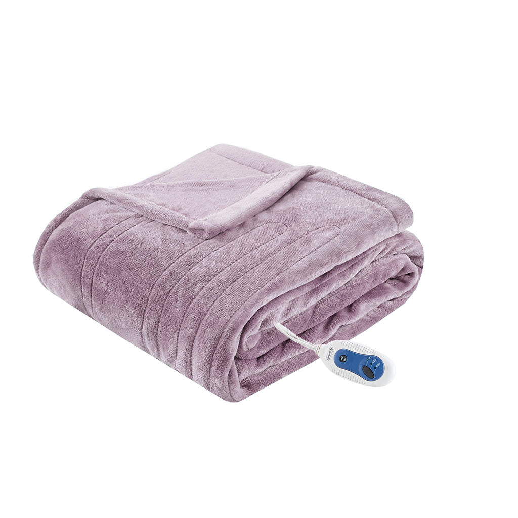 Plush Heated Throw - Lavender