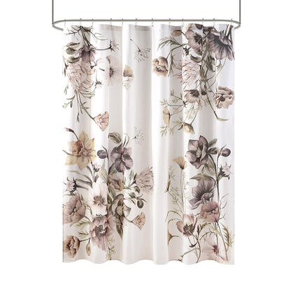 Cassandra Printed Cotton Shower Curtain - Blush