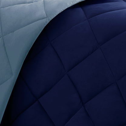 Larkspur 3M Scotchgard Reversible Down Alt Comforter Set - Navy/Light Blue