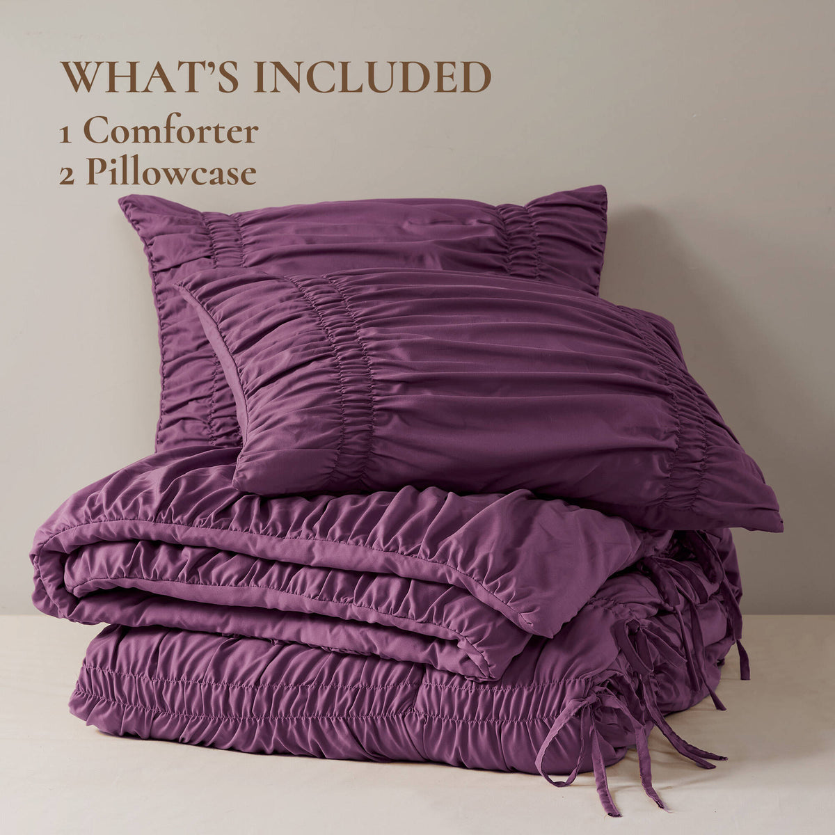 Mia Comforter Set - Purple