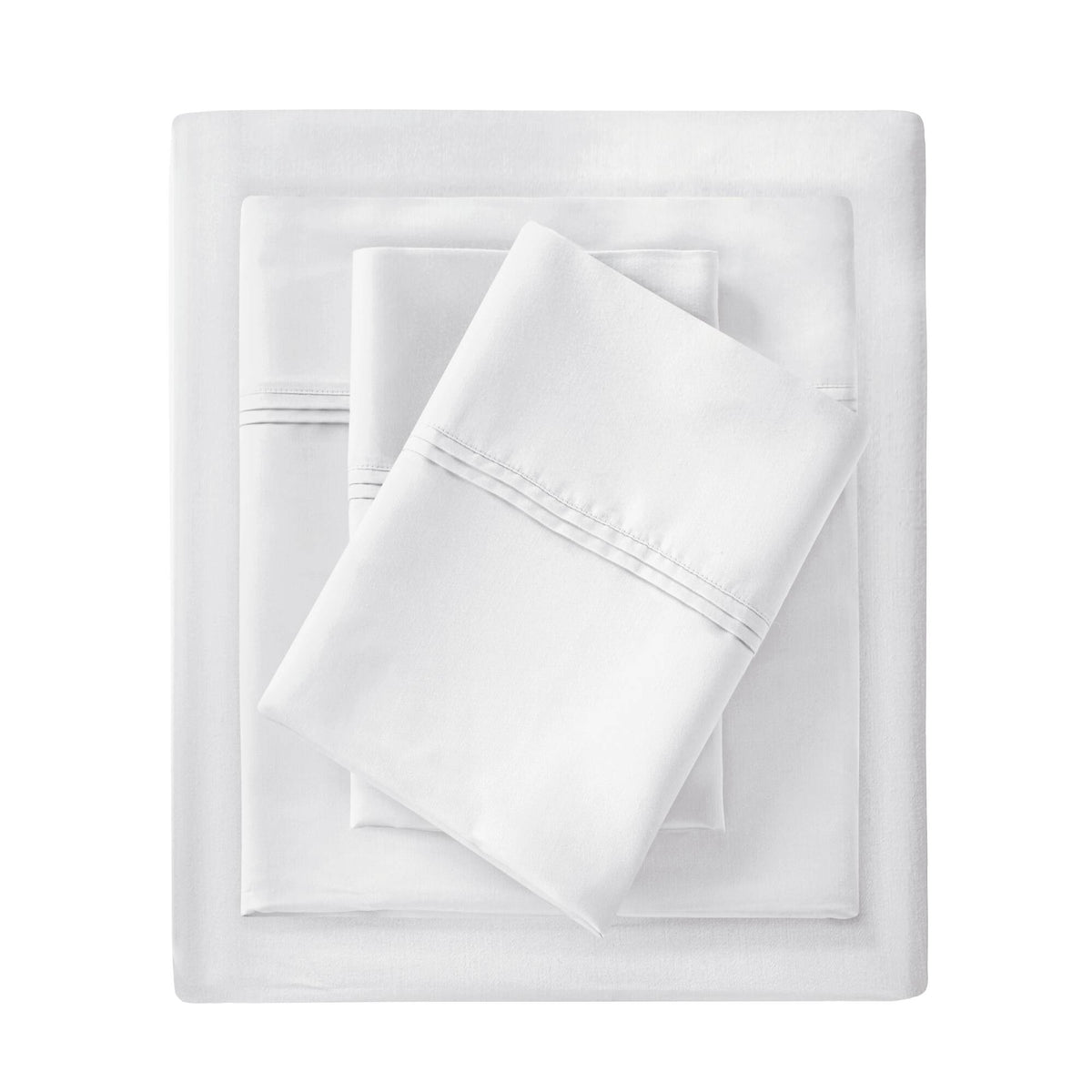 100% Egyptian Cotton Sateen Sheet Set - White