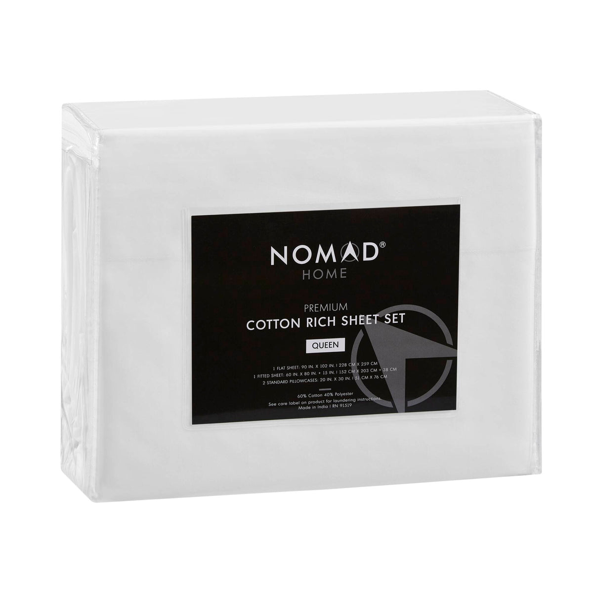 Percale Weave Premium Cotton Rich Sheet Set - Bright White