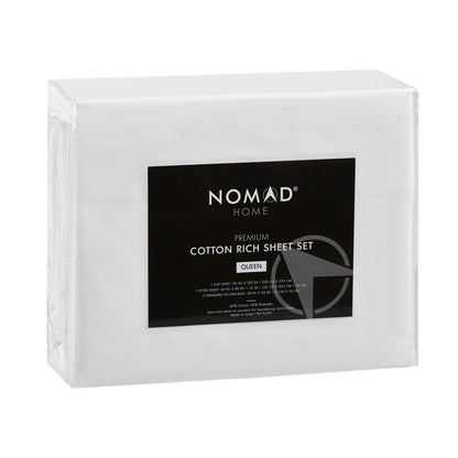 Percale Weave Premium Cotton Rich Sheet Set - Bright White