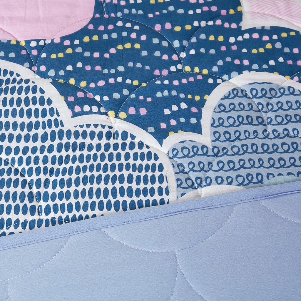Cloud 6 Piece Cotton Reversible Daybed Set - Blue