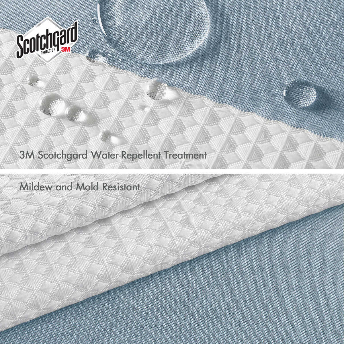 Spa Waffle Shower Curtain with 3M Treatment - Blue