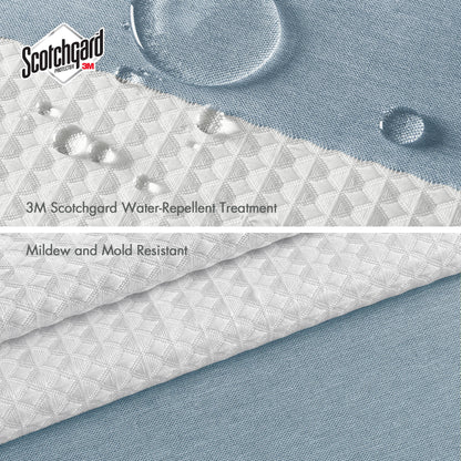 Spa Waffle Shower Curtain with 3M Treatment - Blue