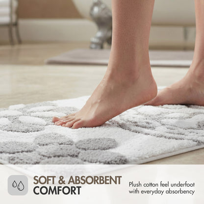 Casablanca Medallion Cotton Tufted Bath Rug - Grey