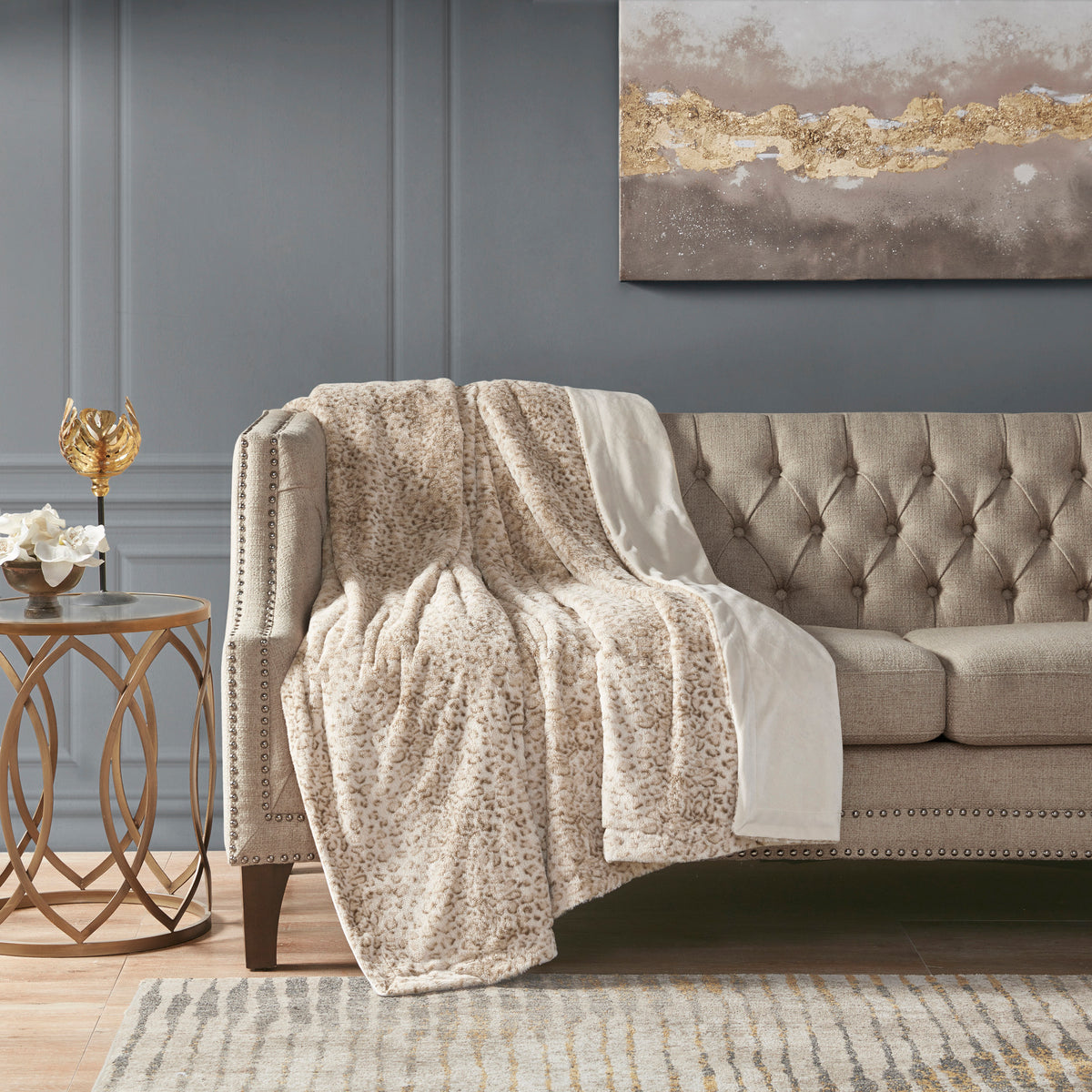 Zuri Faux Fur Throw - Leopard
