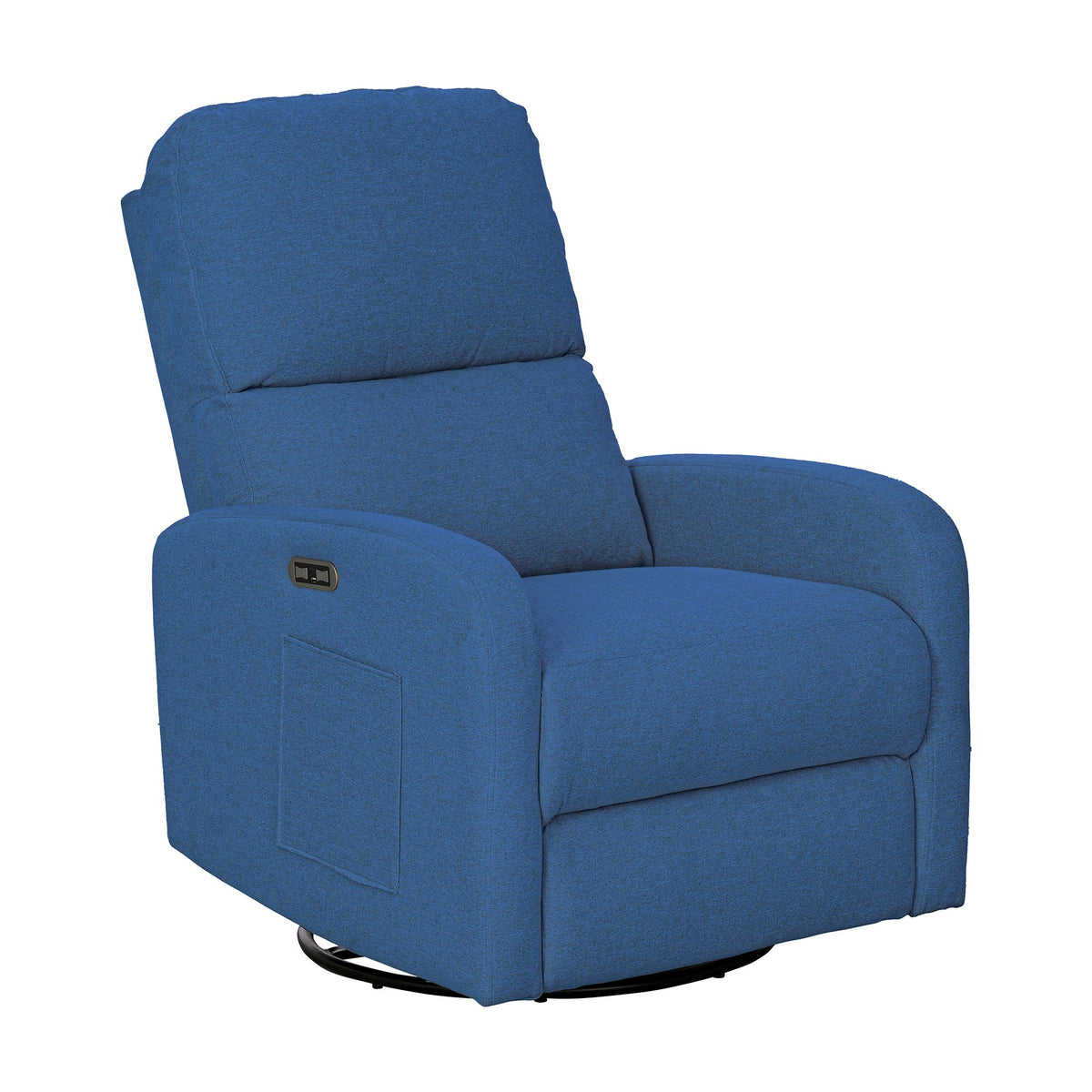 Dakota Power Recliner 3-in-1 with Swivel, Glider, Charging Station - Blue