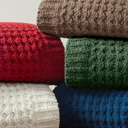 Rowan Waffle Knit Chenille Throw - Navy Blue