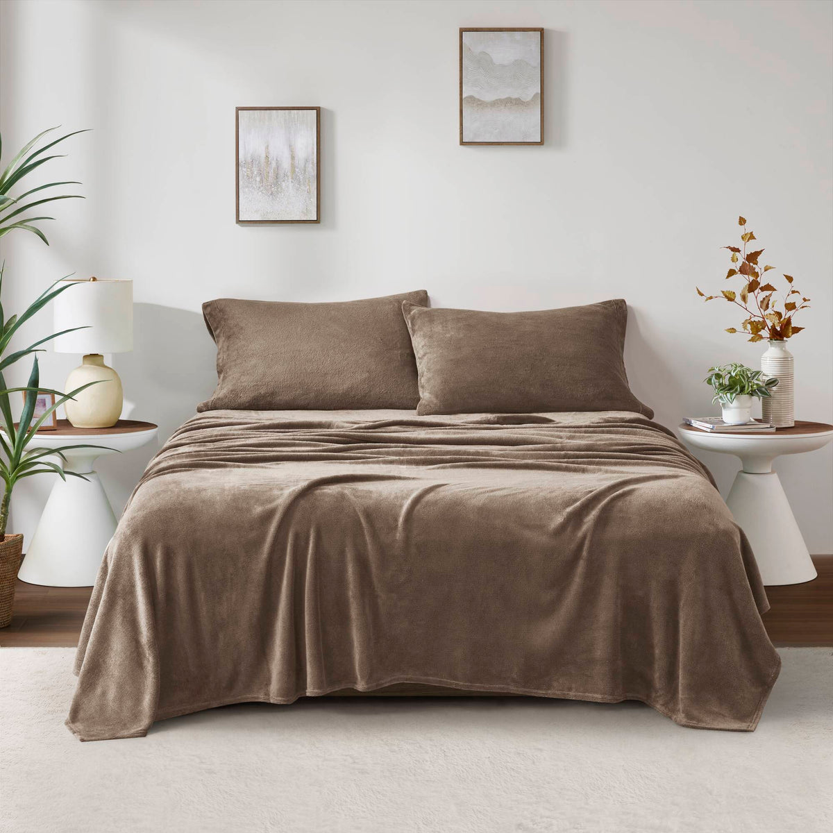 Soloft Plush Micro Plush Sheet Set - Brown