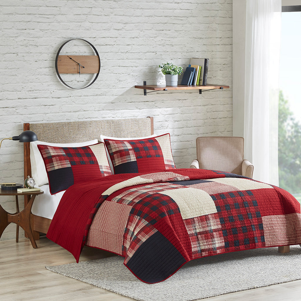 Sunset Oversized Cotton Quilt Mini Set - Red