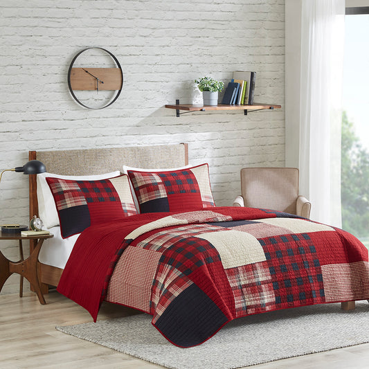 Sunset Oversized Cotton Quilt Mini Set - Red