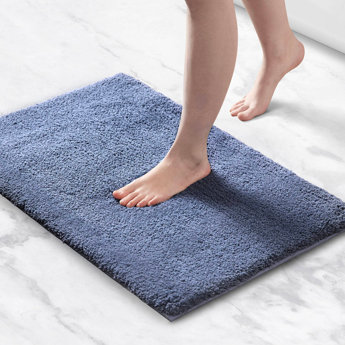 Marshmallow Bath Rug Collection - Slate Blue