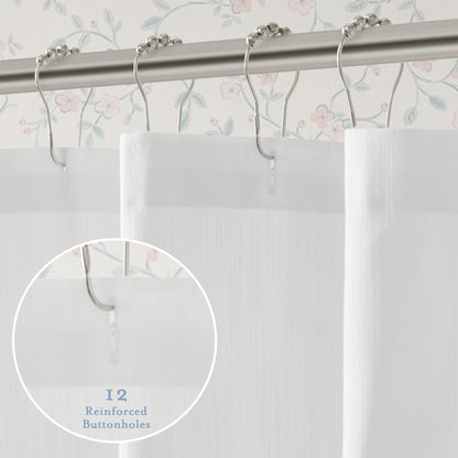 Petal Bloom Scalloped Shower Curtain - Blue