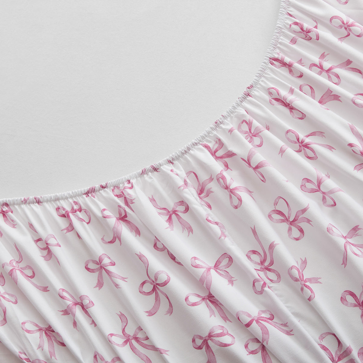 Microfiber Ruffle Sheets - Pink Bow