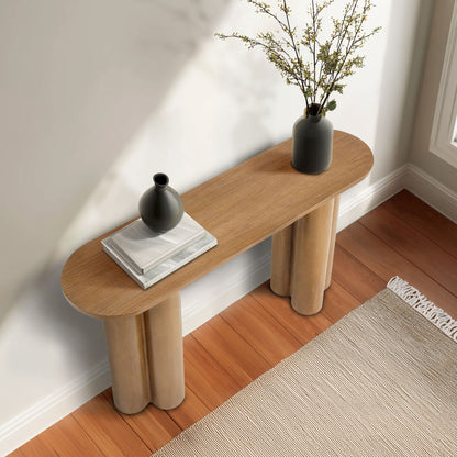 Benji Oval Console Table - Natural