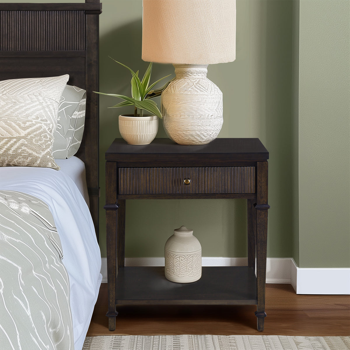 Kenna Nightstand - Dark Coffee