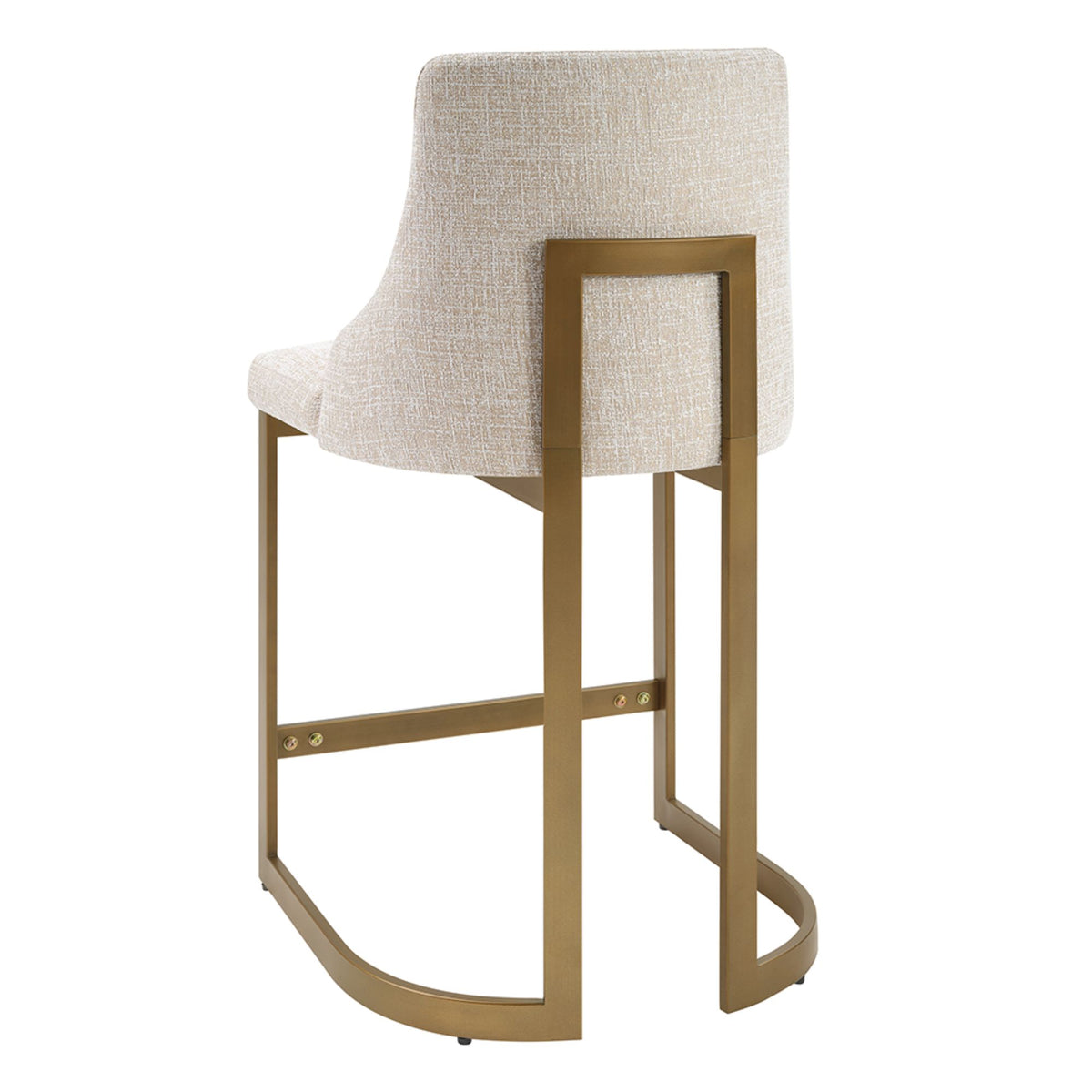 Bryce 26"H Upholstered Counter Stool with Metal Base - Cream