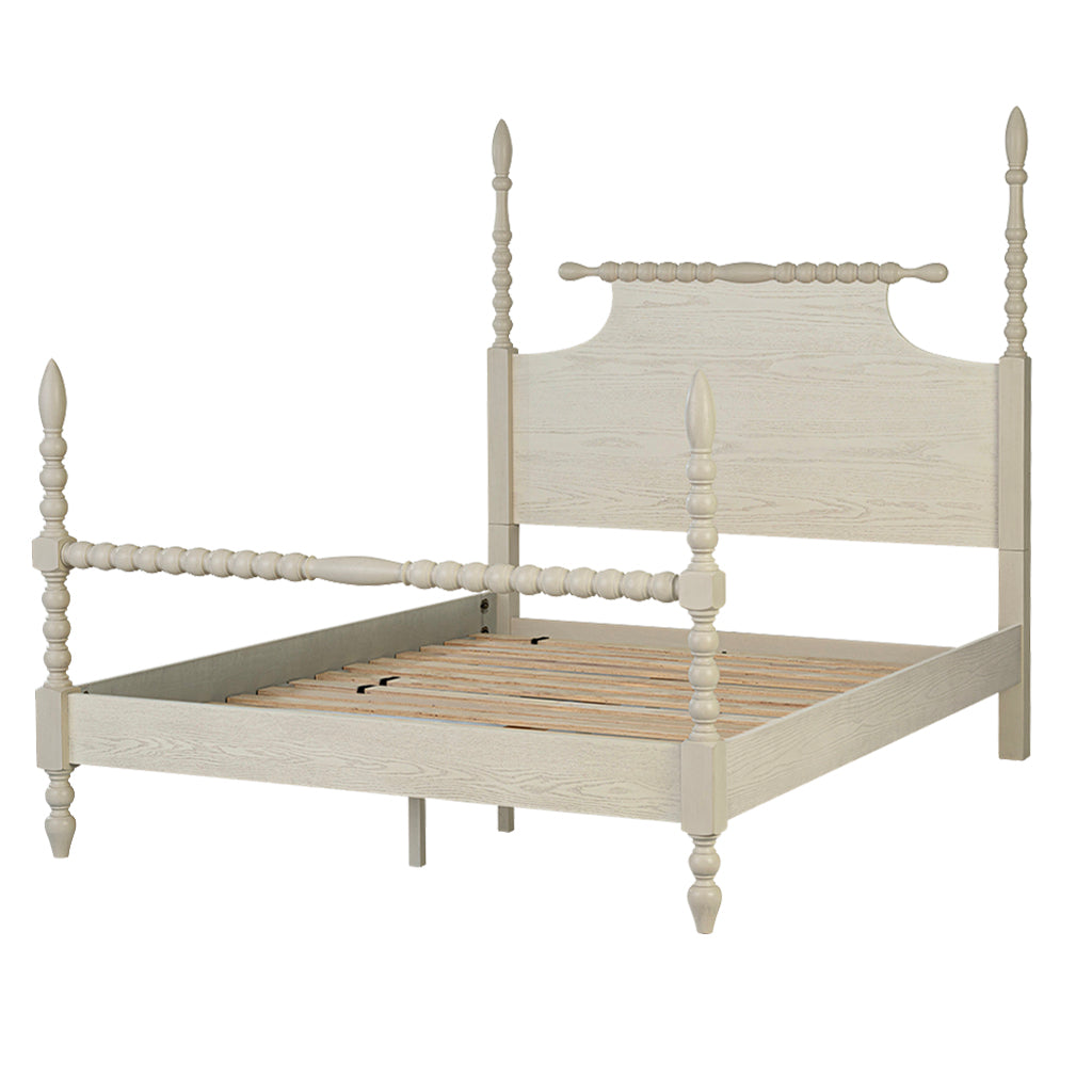 Beckett Turned Wood Spindle Bed - Antique Cream
