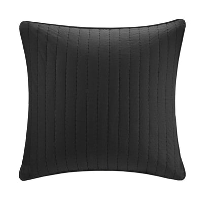 Camila Cotton Quilted Euro Sham - Black