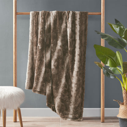 Zuri Faux Fur Throw - Brown