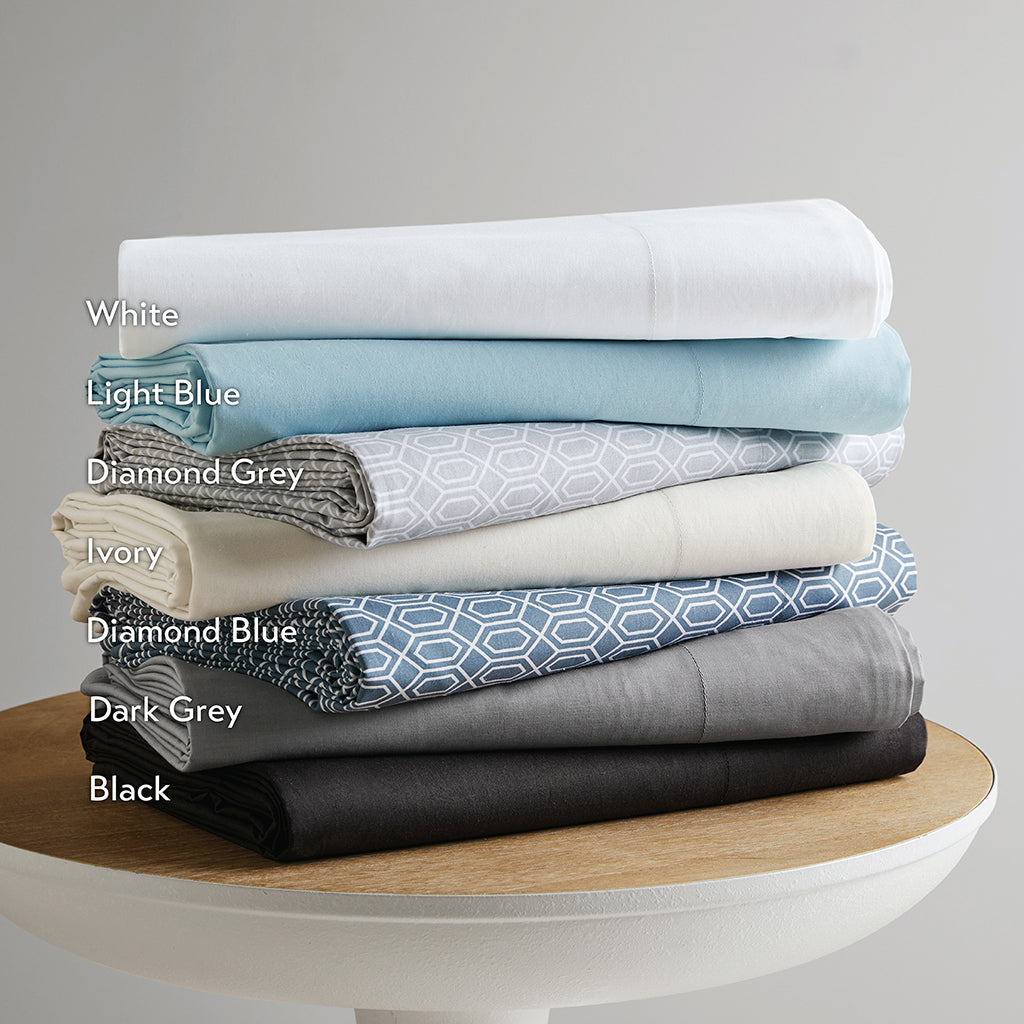 Cotton 144TC 100% Cotton Solid Sheet Set - Black