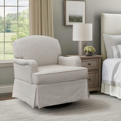 Melody Swivel Glider Skirted ArmChair - Cream