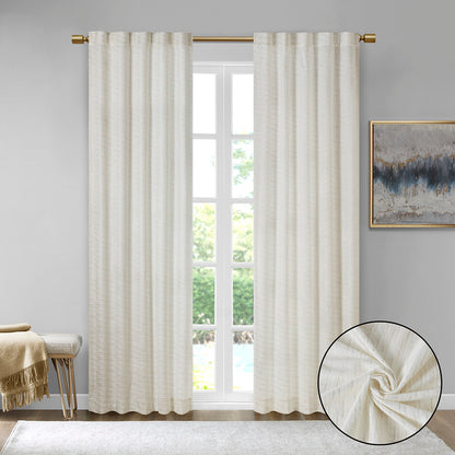 Colt Room Darkening Poly Velvet Rod Pocket/Back Tab Curtain Panel Pair - White/Gold