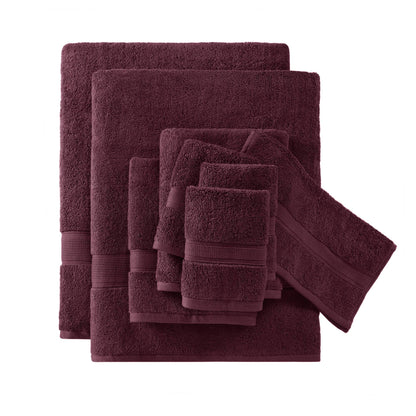 800GSM 100% Cotton 8 Piece Towel Set - Burgundy