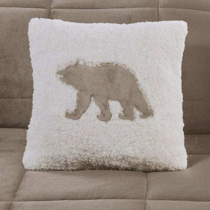 Alton Plush to Sherpa Down Alternative Comforter Set - Taupe/Ivory