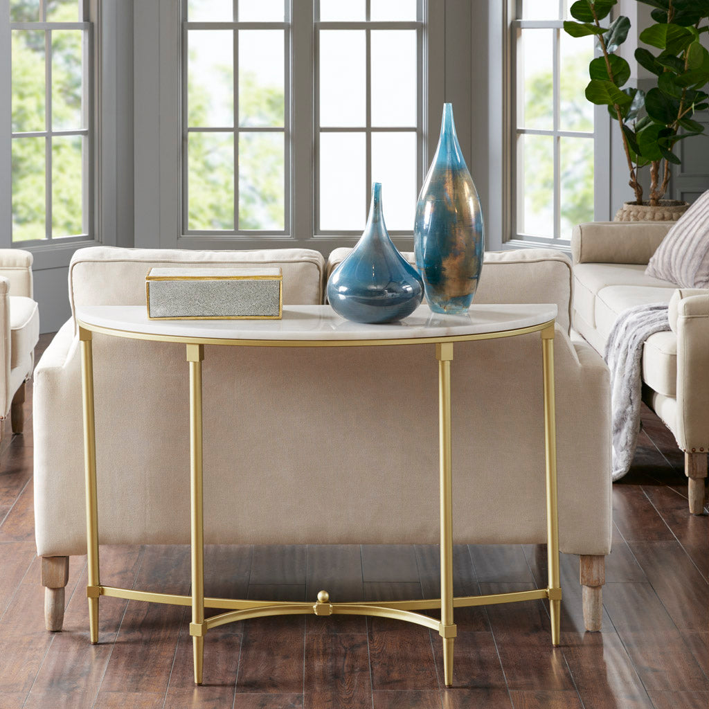 Bordeaux Console Table - White/Gold