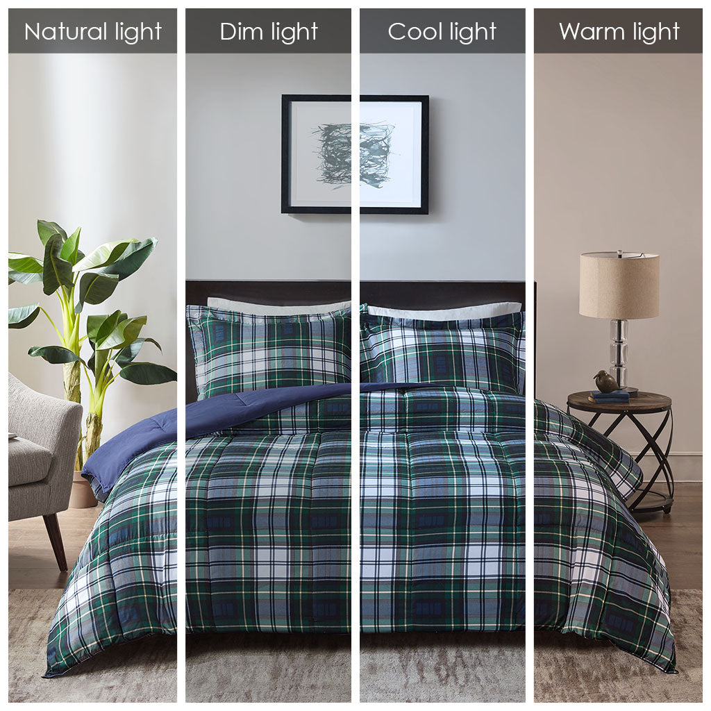 Parkston 3M Scotchgard Down Alternative All Season Comforter Set - Navy