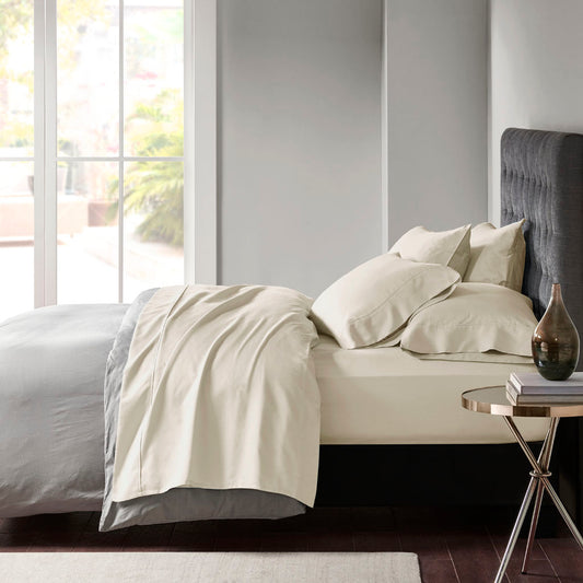 800 Thread Count Cotton Blend Sateen Sheet Set - Ivory