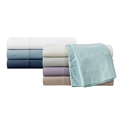 200 Thread Count Relaxed Cotton Percale Sheet Set - Grey