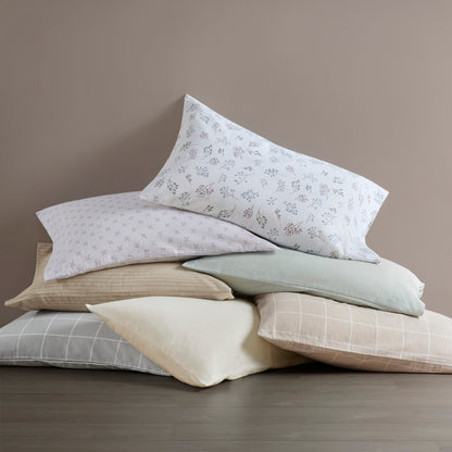 Cozy Cotton Flannel Printed Sheet Set - White Tossed Botanical