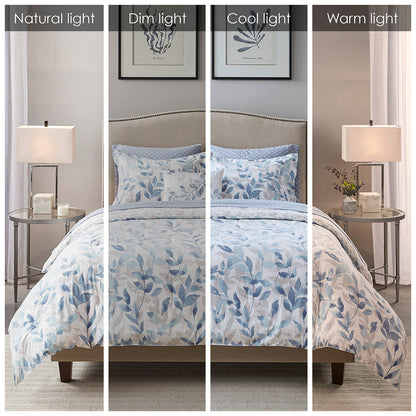 Sofia Reversible Comforter Set with Bed Sheets - Blue