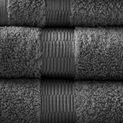 Luce 100% Egyptian Cotton 6 Piece Towel Set - Charcoal