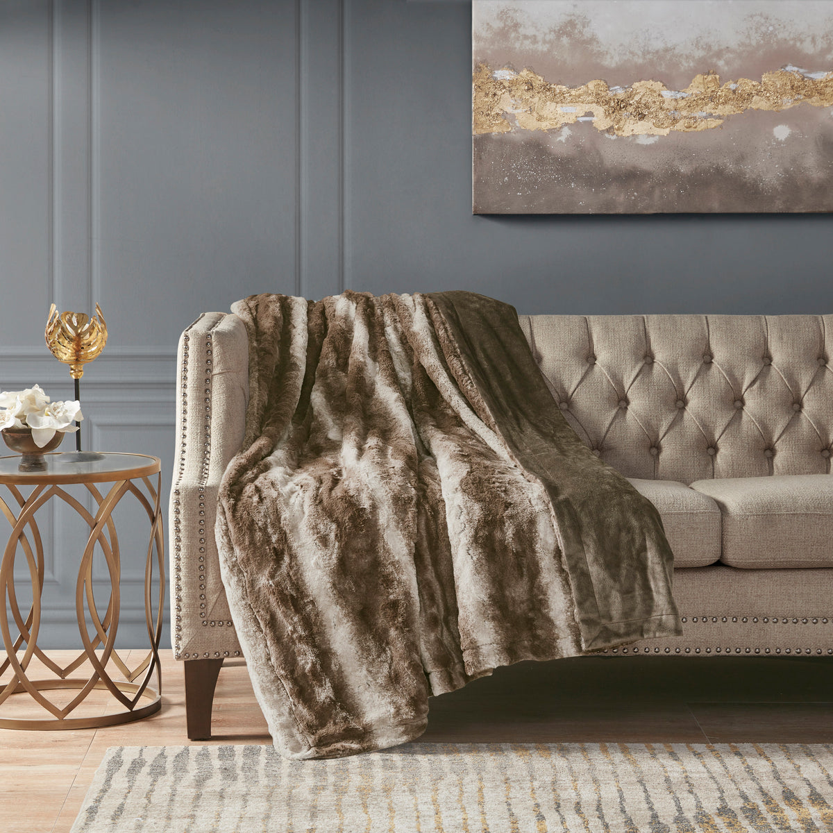 Zuri Faux Fur Throw - Brown