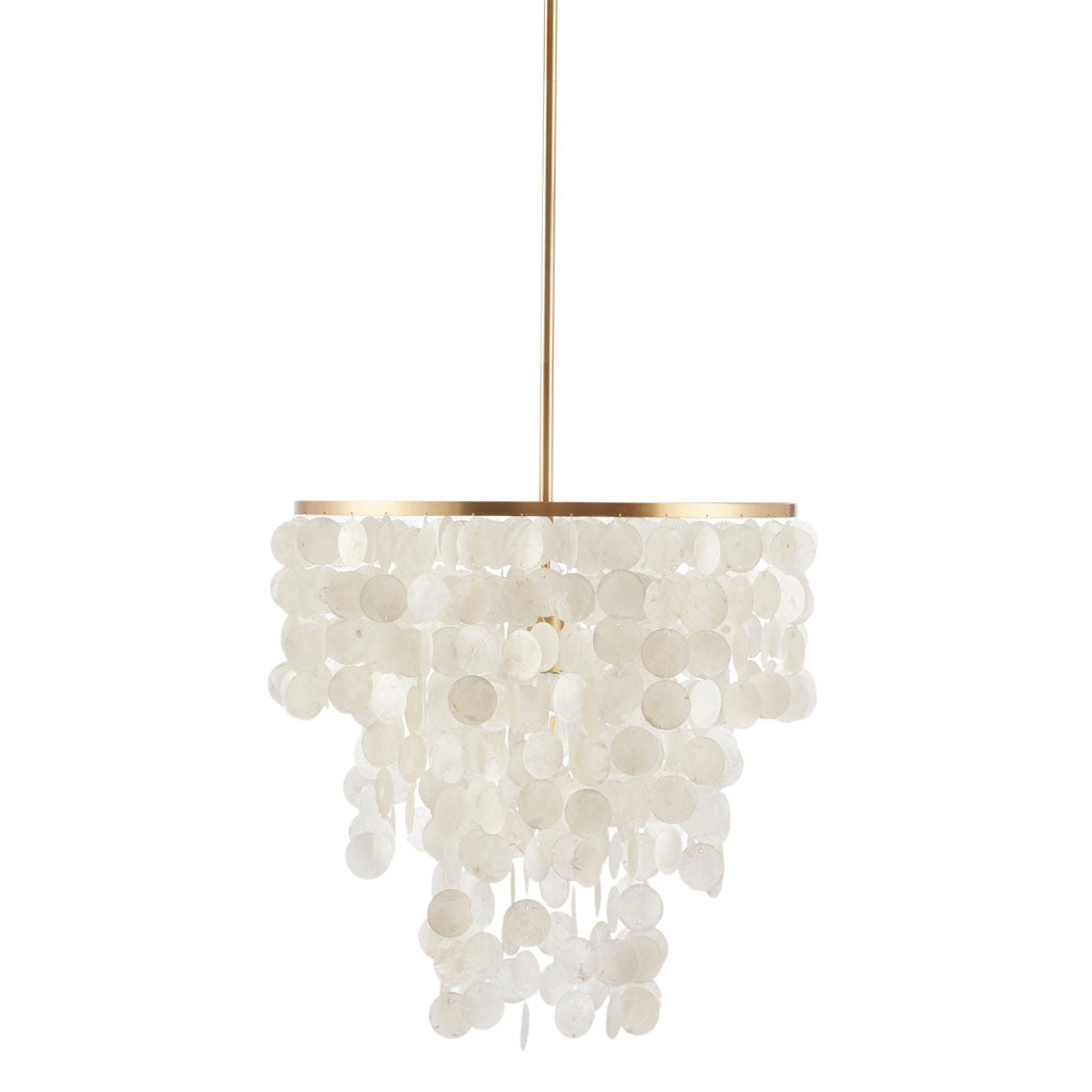 Isla Dimmable Layered Capiz Shell Chandelier - White