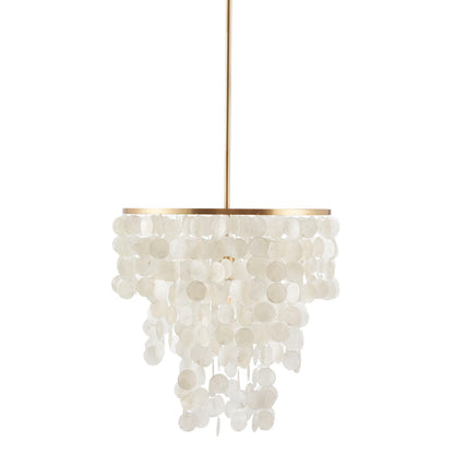 Isla Dimmable Layered Capiz Shell Chandelier - White