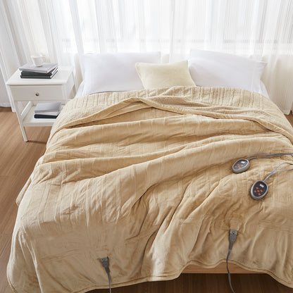 Heated Microlight to Berber Blanket - Tan