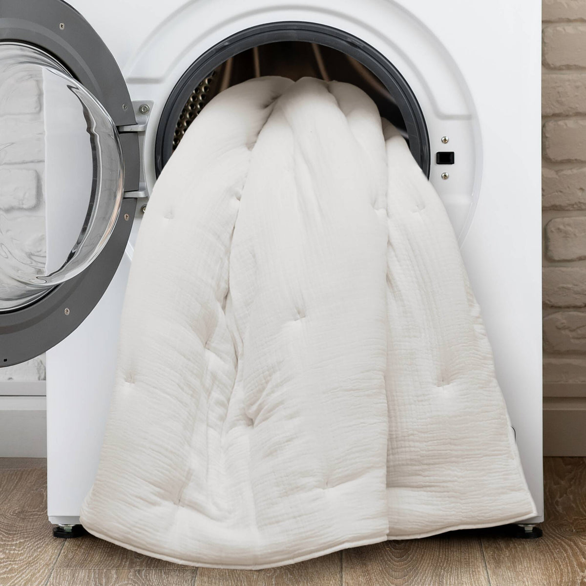 Breeze cotton gauze embroidered Euro Sham - White