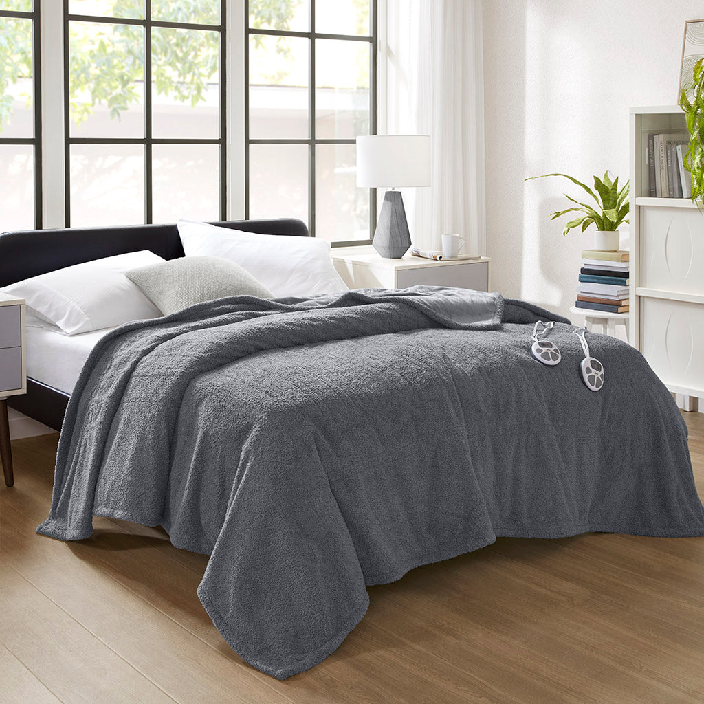 Dream Soft Heated Blanket - Grey