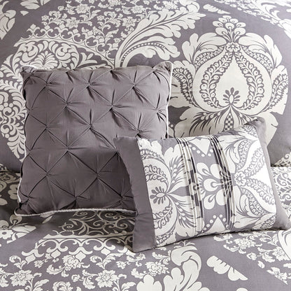 Vienna 6 Piece Printed Duvet Cover Set - Grey