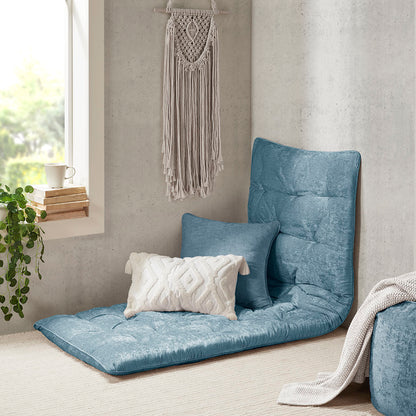 Edelia Poly Chenille Lounge Floor Pillow Cushion - Aqua