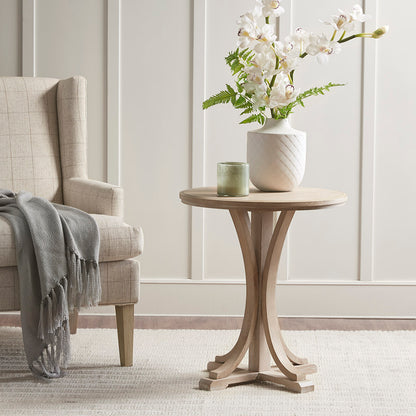Fatima Round Accent Table - Reclaimed Wheat
