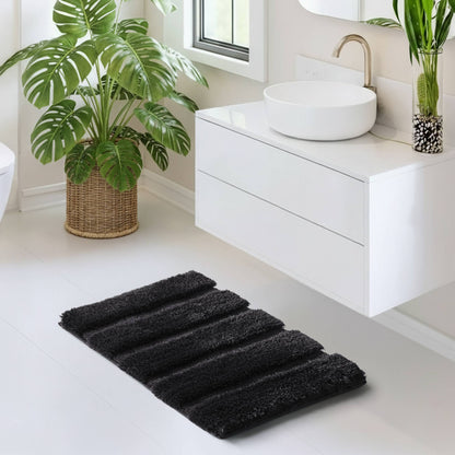 Tufted Pearl Channel Rug - Black