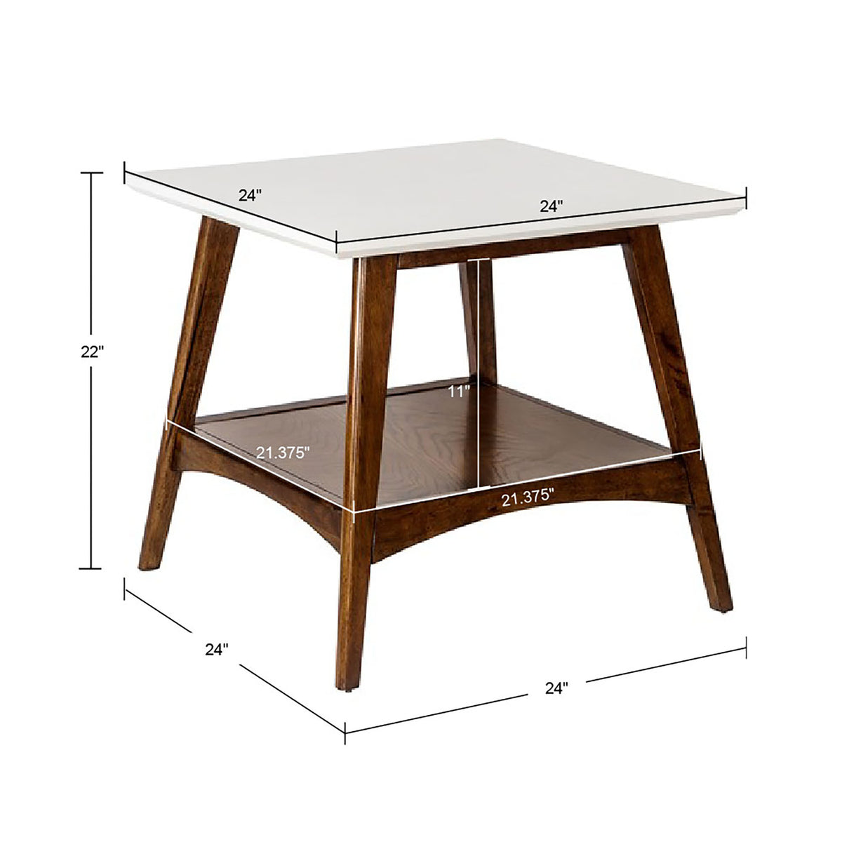 Parker End Table - Off-White/Pecan